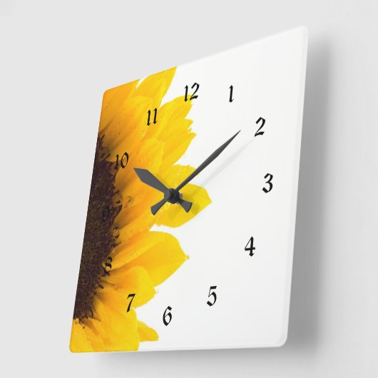 Zonnebloem afbeelding, populair ontwerp vierkante klok (Hoek)