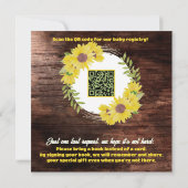 Zonnebloem Afro Baby Girl-Geel Rustisch Baby showe Kaart (Achterkant)