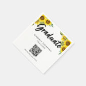 Zonnebloem Afstudeer QR Code Feest Foto Delen Servet (Hoek)