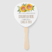 Zonnebloem afstudeerfeest gefeliciteerd fan handwaaier (Achterkant)