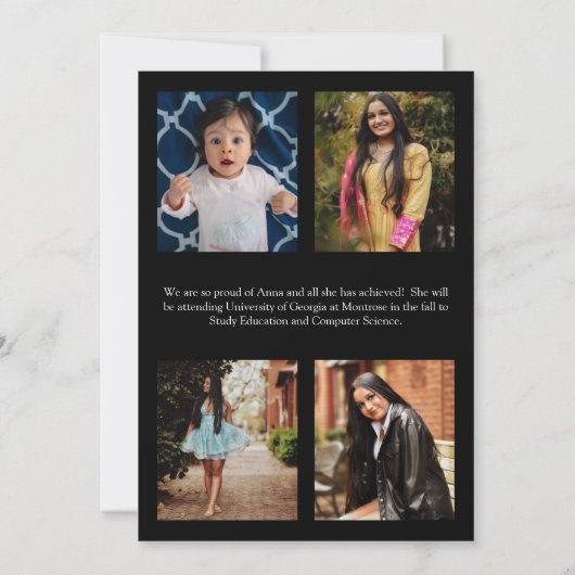 Zonnebloem Afstuderen Aankondiging zwart goud (Achterkant)