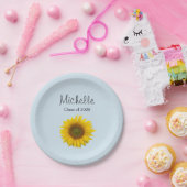 Zonnebloem Afstuderen Klasse van 2025 Papieren Bordje (Feest)