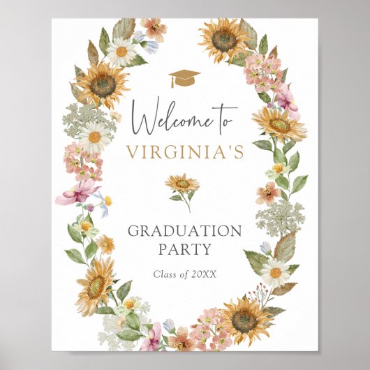 Zonnebloem Afstuderen Poster (Voorkant)