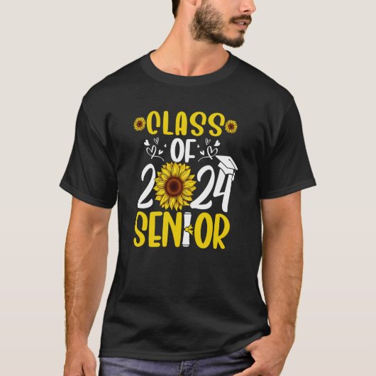 Zonnebloem Afstuderen van hogere klasse van 2024 2 T-shirt (Voorkant)