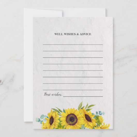 Zonnebloem Afstuderen wenst Keepsake Kaart (Achterkant)