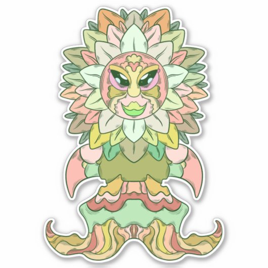 Zonnebloem Alien Sticker (Voorkant)