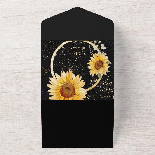 Zonnebloem All In One Uitnodiging (Buitenkant)