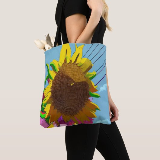 Zonnebloem - All Over Print Canvas tas (Dichtbij)