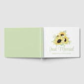 Zonnebloem Alleen gehuwde Waterverf Floral Wedding Gastenboek (Volledig)