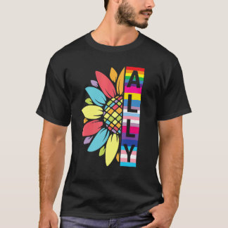 Zonnebloem Ally Gelukkig LGBT Maand Ondersteuning T-shirt