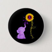 Zonnebloem, Alzheimer, weet ik nog wel. Ronde Button 5,7 Cm (Voorkant)
