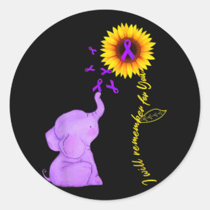 Zonnebloem, Alzheimer, weet ik nog wel. Ronde Sticker