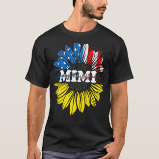 Zonnebloem Amerikaans Mimi Patriotic Usa Vlag 4e v T-shirt