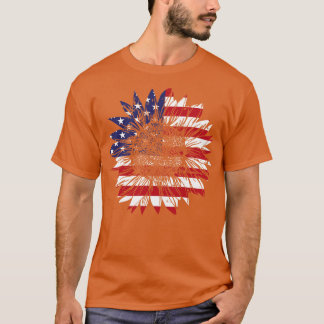 Zonnebloem Amerikaans voor onafhankelijkheid op 4t T-shirt