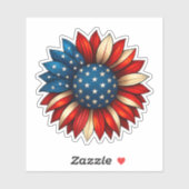 Zonnebloem Amerikaanse Vlag 4 juli Merica USA Sticker (Vel)
