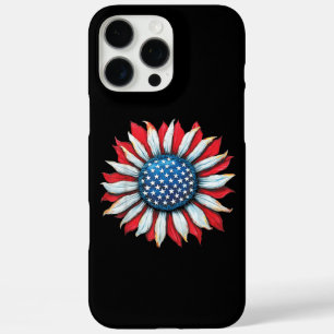 Zonnebloem Amerikaanse vlag 4 juli Vrouwen Mannen iPhone 16 Pro Max Hoesje