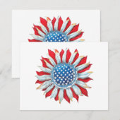Zonnebloem Amerikaanse vlag 4 juli Vrouwen Mannen  Save The Date (Voorkant / Achterkant)