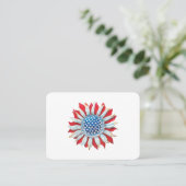 Zonnebloem Amerikaanse vlag 4 juli Vrouwen Mannen  Visitekaartje (Staand voorkant)