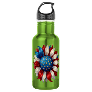 Zonnebloem Amerikaanse Vlag 4 Juli Waterfles