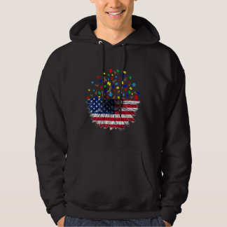 Zonnebloem - Amerikaanse vlag en autisme - Pluzle Hoodie