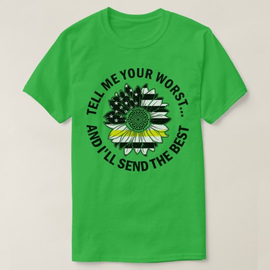 Zonnebloem Amerikaanse vlag Thin G T-shirt (Design voorkant)