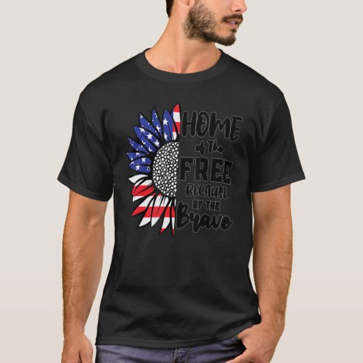 Zonnebloem Amerikaanse vlag voor mannen Kinder thu T-shirt (Voorkant)