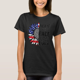 Zonnebloem Amerikaanse vlag voor mannen Kinder thu T-shirt