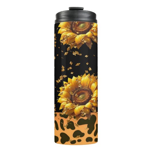 Zonnebloem Animal Print Tumbler Thermosbeker (Voorkant)