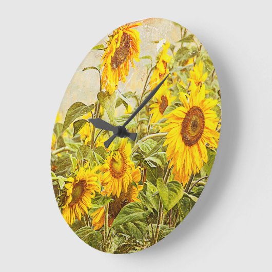 Zonnebloem  Antiek gele kunst Grote Klok (Hoek)