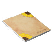 Zonnebloem antiek oud papier perkament notitieblok (Schuin)