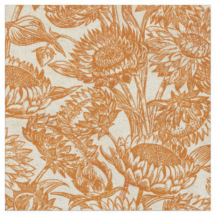 zonnebloem Antiek Toile Burnt Sinaasappel Stof