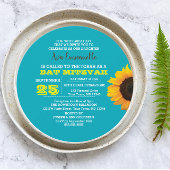 Zonnebloem Aqua Ronde Bat Mitswa Uitnodiging