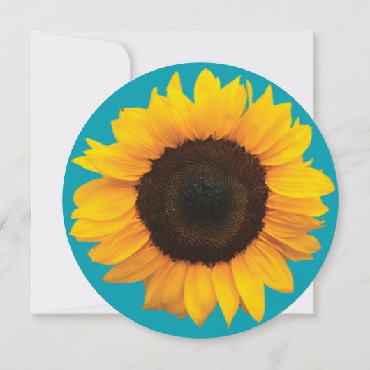 Zonnebloem Aqua Ronde Bat Mitswa Uitnodiging (Achterkant)