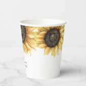 Zonnebloem Aquarel Bloem Bruidsdouche Papieren Bekers (Links)