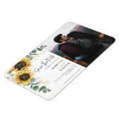 Zonnebloem Aquarel Foto Save the Date Magneet (Linkerzijde)