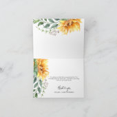 Zonnebloem Aquarel Modern Bedankkaart (Binnen)
