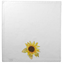 Zonnebloem aquarel stoffen servet