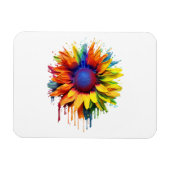 Zonnebloem Art Abstract Bloem Schilderij Kunstwerk Magneet (Horizontaal)