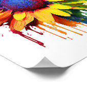 Zonnebloem Art Abstract Bloem Schilderij Kunstwerk Poster (Hoek)