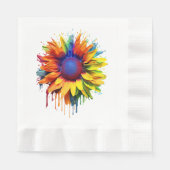 Zonnebloem Art Abstract Bloem Schilderij Kunstwerk Servet (Voorkant)