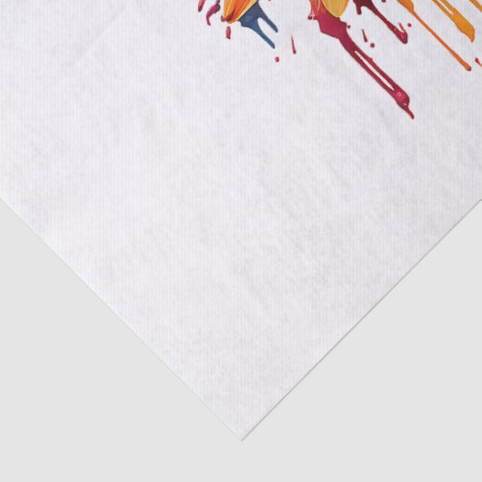 Zonnebloem Art Abstract Bloem Schilderij Kunstwerk Tissuepapier (Detail)