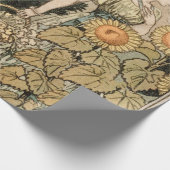 Zonnebloem Art Nouveau Tuin Grasset Vrouw Cadeaupapier (Hoek)