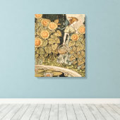 Zonnebloem Art Nouveau Tuin Grasset Vrouw Canvas Afdruk (Insitu (Houten vloer))