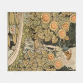 Zonnebloem Art Nouveau Tuin Grasset Vrouw Fleece Deken (Voorkant (Horizontaal))
