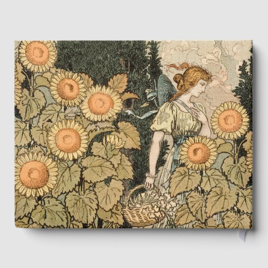 Zonnebloem Art Nouveau Tuin Grasset Vrouw Gastenboek (Achterkant)