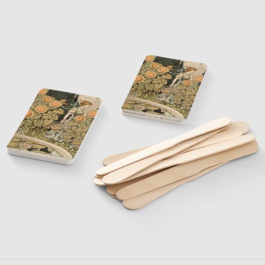 Zonnebloem Art Nouveau Tuin Grasset Vrouw Handwaaier (Niet-gemonteerd)