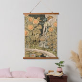 Zonnebloem Art Nouveau Tuin Grasset Vrouw Hangend Wandkleed (Slaapkamer)