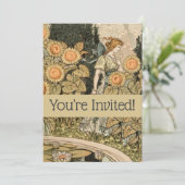 Zonnebloem Art Nouveau Tuin Grasset Vrouw Kaart (Staand voorkant)