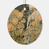 Zonnebloem Art Nouveau Tuin Grasset Vrouw Keramisch Ornament (Links)