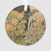 Zonnebloem Art Nouveau Tuin Grasset Vrouw Ornament (achterkant)